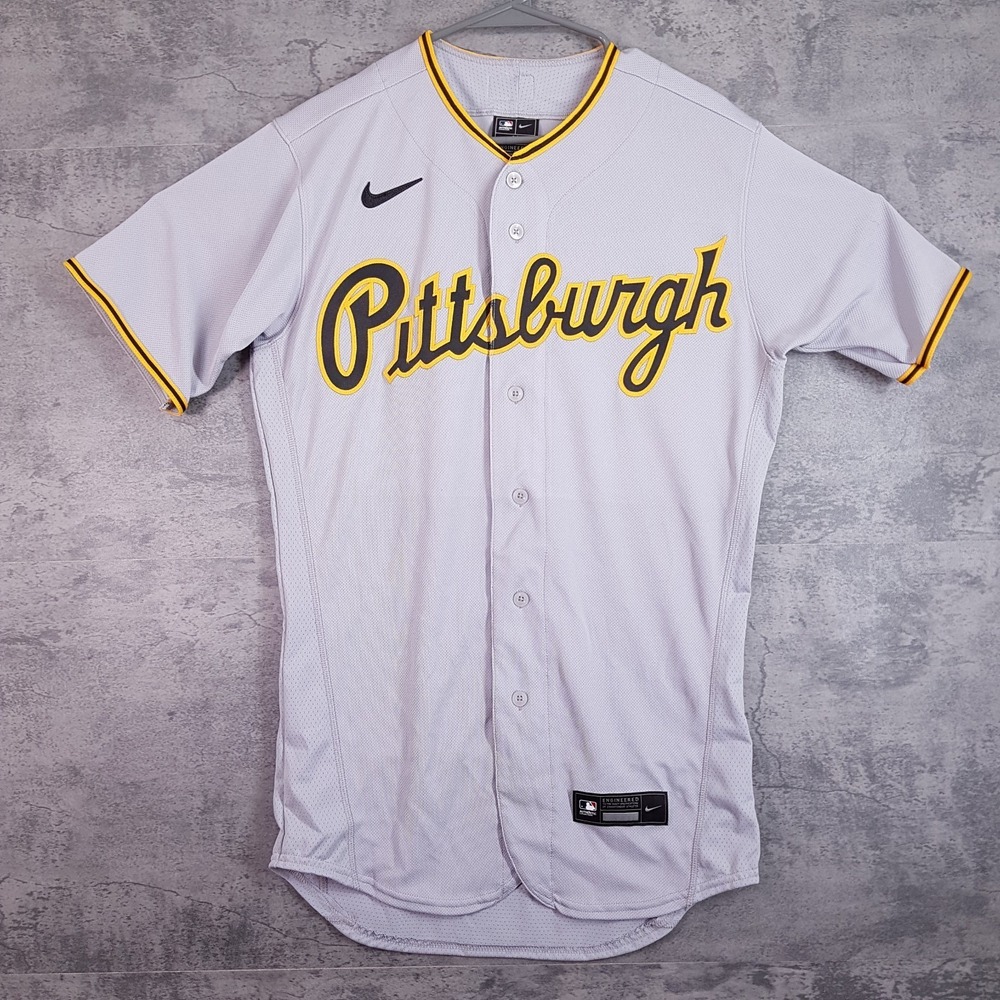 NIKE Authentic Pittsburgh Pirates Elite Flex Base Road Jersey Mens 40 MEDIUM